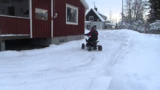 Chinese atv 125cc semiautomatic little drift in snow [upl. by Etteloiv384]