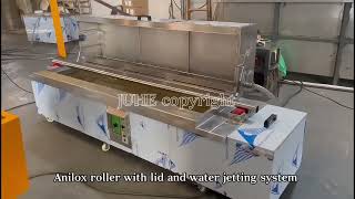 Anilox roller ultrasonic cleaning machine with lidwater jetting and filter system [upl. by Asseret]