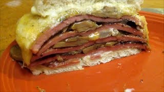 Fried Bologna Sandwich  Redneck Steak and Cheese Sandwich [upl. by Ahsiekahs]