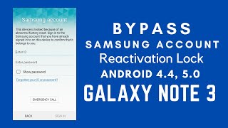 How To Bypass Samsung Account  Reactivation Lock From Note 3  SMN900 N9000 N9002 N9005 [upl. by Nylahs]