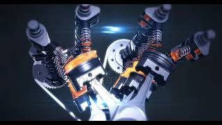 stock footage close up of v car engine igniting at fuel pump industry and technology [upl. by Lindie250]