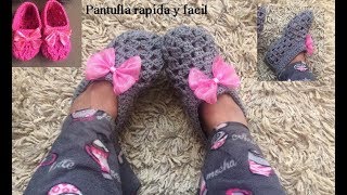 pantufla a crochet fácil y rápida normaysustejidos crochet crochett [upl. by Dorinda]