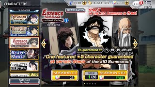 Bleach Brave Souls  Essence Summons The Blood Warfare  Team Ichigo Account  W [upl. by Marge173]