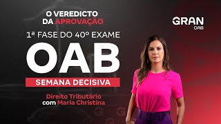 1ª fase do 40º Exame OAB  Semana Decisiva  Direito Tributário [upl. by Morrissey]