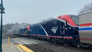 Trains at Martinez Before and on Christmas Day 2022 AMTK 160 ALC42s and Disrupted Amtrak Trains [upl. by Enerehs]