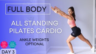 Pilates All Standing Workout for Weight Loss  28 Day Pilates Challenge day 3 [upl. by Ardnekahs]