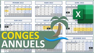 Calendrier Excel des congés annuels des salariés [upl. by Ander704]