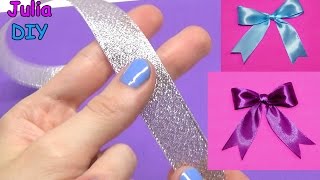 DIY crafts  How to Make Bow  Simple Way to Make ribbon bow  diy decorative bow  Julia DIY [upl. by Neehcas155]