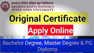 KKHSOU Original Certificate Apply Online  Bachelor Degree Master Degree amp PG Diploma [upl. by Corty]