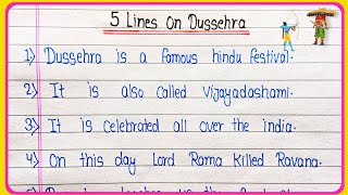 5 lines essay on Dussehra in English  Dussehra essay in English  Essay on Dussehra [upl. by Ebbarta578]