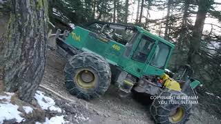 PISTE GELE DEBARDAGE EXTRÊME 1 ⚠️ TIMBERJACK 460 SKIDDER dans un mur HD METIER DE LEXTREME [upl. by Nordin]