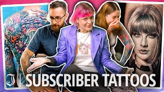 Reacting To Tattoos On Subscribers  Tattoo Artists React [upl. by Bello]