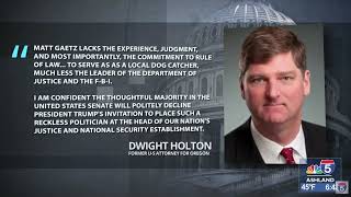 Oregons Dwight Holton shocked at Matt Gaetzs nomination for AG [upl. by Quita]