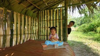 Full video 90 days 16yearold single mother builds a warm bamboo house in the forest [upl. by Aday]