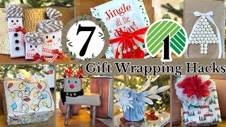 🎄7 Genius Dollar Tree DIY Christmas Gift Wrapping Hacks and Ideas 🎄 [upl. by Zelle476]