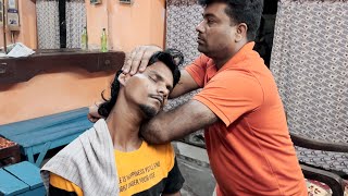 Master Cracker Experiencing Street Barbers in Kolkata  Indian Massage [upl. by Yesrej]