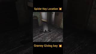 Spider Key Location 🗝️ Granny 😰 grannyevolution granny gaming [upl. by Eiclek391]