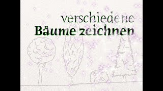 Anleitung Bäume zeichnen  Zeichenschule  einfach malen lernen [upl. by Netsyrk]