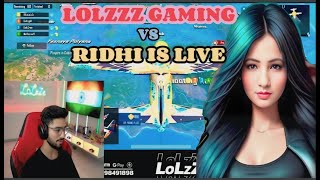 LOLZZZ GAMING VS RIDHI IS LIVE FIGHT 👿 IN WATER CITY bgmi godlolzzz RIDHIisLIVE0 [upl. by Anilatac]