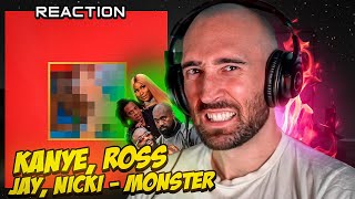 KANYE WEST RICK ROSS JAY Z NICKI MINAJ  MONSTER MUSICIAN REACTS [upl. by Enyalb]