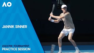 Jannik Sinner Practice Session  Australian Open 2024 [upl. by Anaibaf]