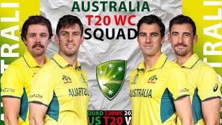 AUSTRALIA SQUAD FOR ICC MENS T20 WORLD CUP 2024  West Indies amp USA [upl. by Yekcir707]