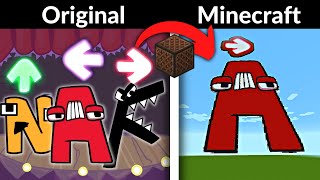 FNF Character Test  Gameplay VS Minecraft Note Block  Alphabet Lore [upl. by Lirba461]