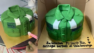 MENGHIAS KUE TEMA BAJU PAKAI FONDANT [upl. by Hairahcez]