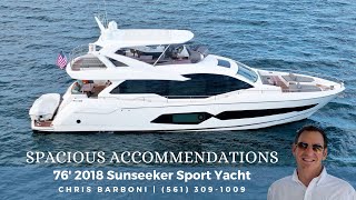 Tour this 76 2018 Sunseeker 75 Yacht quotDo it Anywayquot [upl. by Nylirrehs39]