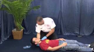 Unconscious Adult Choking  Lay Rescuer [upl. by Epolulot]