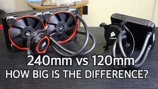 120mm vs 240mm AIO Water Cooler Comparison ft Corsair H55 and H105 Hydro Series [upl. by Flint237]