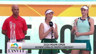 Danielle Collinss 2024 Miami Open Championship Speech  Miami 2024 Final [upl. by Atenaz]