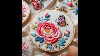 punch needle embroidery：Flowers and butterflies [upl. by Picco]