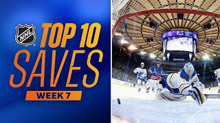 Top 10 Saves from Week 7  202324 NHL Season [upl. by Aehc648]