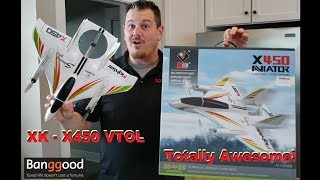 XK  X450  RTF VTOL  Unbox Setup Flights Inside amp Outside [upl. by Islek568]