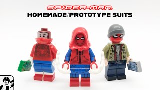 LEGO SpiderMan Prototype Suits Custom Minifigures Tobey Maguire Andrew Garfield amp Tom Holland [upl. by Valeda]