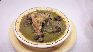 POLLO EN SALSA VERDE CON CHAMPIÑONES [upl. by Anaert]