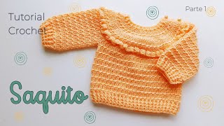 Pullover Salmon volados Crochet Parte 1 [upl. by Bremen74]