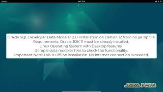 Oracle Data Modeler 231 Installation on Debian 12 from zip archive with sample dmd files [upl. by Thin]