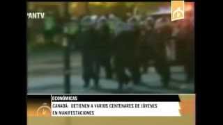 Canadá Detenidos centenares de jóvenes en manifestaciones [upl. by Namyw]