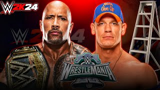 WWE2K24  THE ROCK VS JOHN CENA  WWE CHAMPION  WRESTLEMANIA 40  EXTREME RULES GamerGlitchHQ01 [upl. by Ina958]