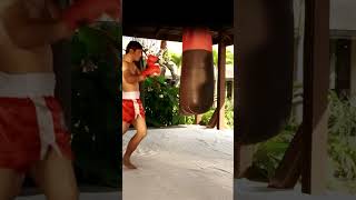 MUAY THAI EXPLOSIVE HEAVY BAG TRAINING shorts [upl. by Sarat104]