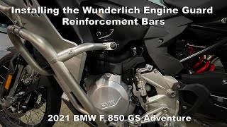 Installing Wunderlich Engine Bar Reinforcments 2021 BMW F 850 GS Adventure [upl. by Edelsten]