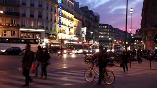 Paris le soir à la gare SaintLazare [upl. by Hatokad]