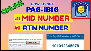 Pag IBIG Number MID RTN How to Get PagIBIG RTN MID Number Online [upl. by Tecla882]