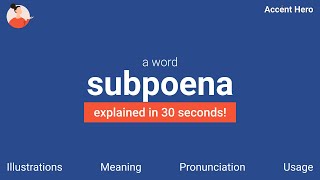 SUBPOENA  Meaning and Pronunciation [upl. by Hansen]