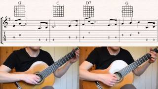 Indiana Jones Theme Easy Lesson John Williams How to play classical guitar with tabs and chords [upl. by Loredana]