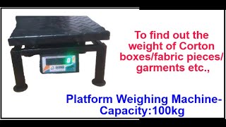 Platform Weighing Machine 100kgProduct videoamithgarmentservices [upl. by Hgeilyak]