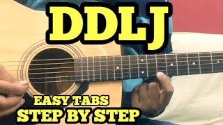 DDLJ Guitar TabsLead Lesson  SINGLE STRING  Tujhe Dekha To ye Jana Sanam  Easy Beginner Songs [upl. by Hinson]