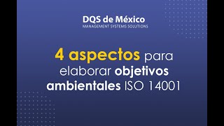 4 aspectos para elaborar objetivos ambientales ISO 14001 [upl. by Innavoj]